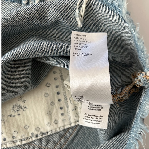 WE THE FREE Distressed Frayed Row Hem Blue Denim Jean Skirt Y2K 30 New With Tag - Picture 5 of 10